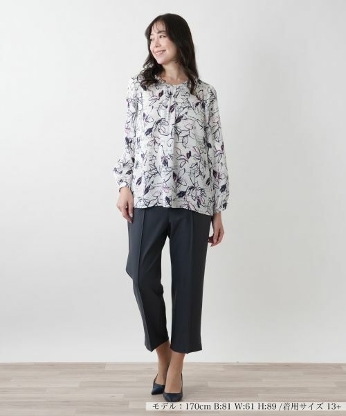 Leilian PLUS HOUSE / レリアンプラスハウス シャツ・ブラウス | 【店舗人気】ボタニカル柄ブラウス | 詳細4