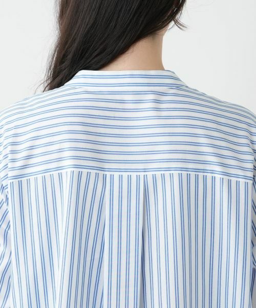 Leilian PLUS HOUSE / レリアンプラスハウス シャツ・ブラウス | 【店舗人気】スタンドカラーストライプシャツ【プラス企画】 | 詳細11