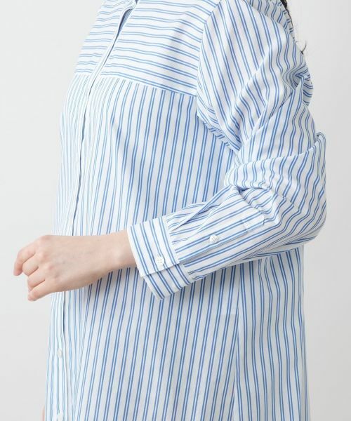 Leilian PLUS HOUSE / レリアンプラスハウス シャツ・ブラウス | 【店舗人気】スタンドカラーストライプシャツ【プラス企画】 | 詳細12