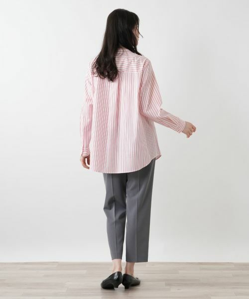 Leilian PLUS HOUSE / レリアンプラスハウス シャツ・ブラウス | 【店舗人気】スタンドカラーストライプシャツ【プラス企画】 | 詳細3