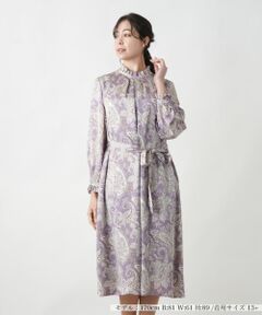 Leilian PLUS HOUSE / レリアンプラスハウス ドレス | ペイズリー柄フリルワンピース