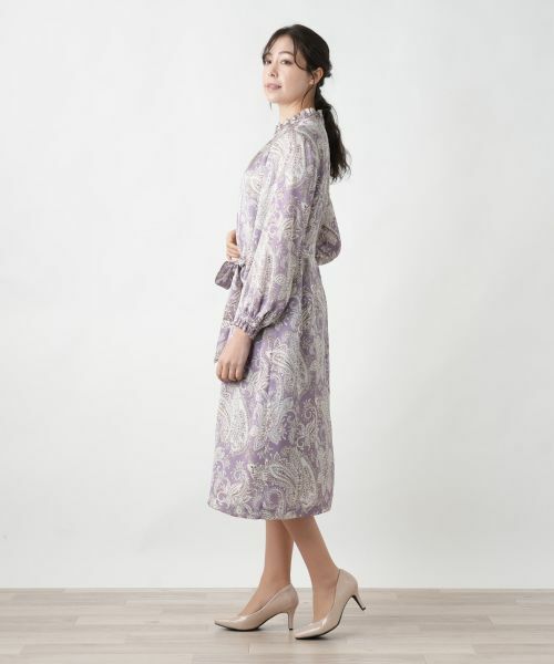 Leilian PLUS HOUSE / レリアンプラスハウス ドレス | ペイズリー柄フリルワンピース | 詳細2