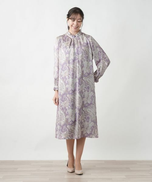 Leilian PLUS HOUSE / レリアンプラスハウス ドレス | ペイズリー柄フリルワンピース | 詳細4
