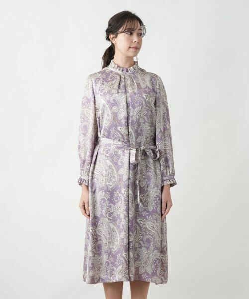 Leilian PLUS HOUSE / レリアンプラスハウス ドレス | ペイズリー柄フリルワンピース | 詳細5