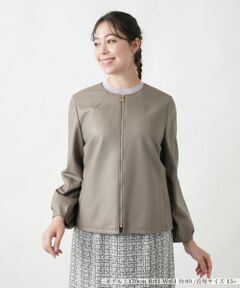 Leilian PLUS HOUSE / レリアンプラスハウス テーラードジャケット | 【店舗人気】ノーカラージャケット【ROCHAS Premiere】