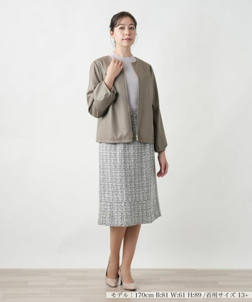 Leilian PLUS HOUSE / レリアンプラスハウス テーラードジャケット | 【店舗人気】ノーカラージャケット【ROCHAS Premiere】 | 詳細1