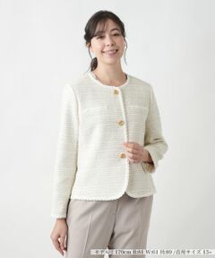 Leilian PLUS HOUSE / レリアンプラスハウス テーラードジャケット | 【店舗人気】ツイードノーカラージャケット