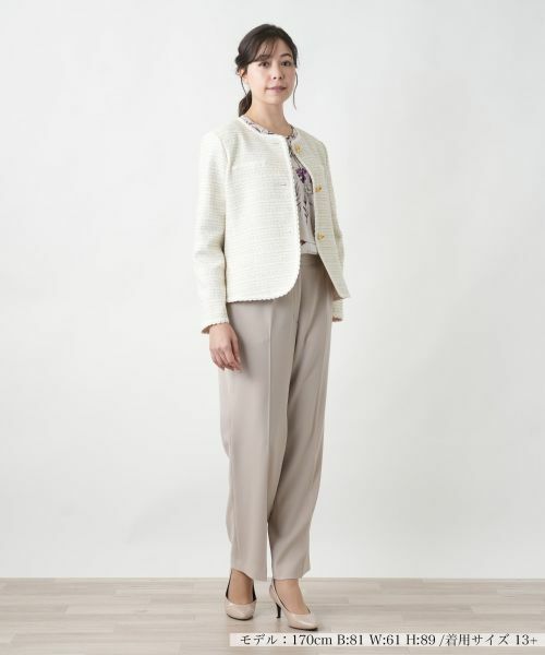 Leilian PLUS HOUSE / レリアンプラスハウス テーラードジャケット | 【店舗人気】ツイードノーカラージャケット | 詳細1