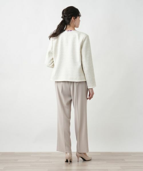 Leilian PLUS HOUSE / レリアンプラスハウス テーラードジャケット | 【店舗人気】ツイードノーカラージャケット | 詳細3