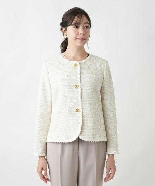 Leilian PLUS HOUSE / レリアンプラスハウス テーラードジャケット | 【店舗人気】ツイードノーカラージャケット | 詳細4