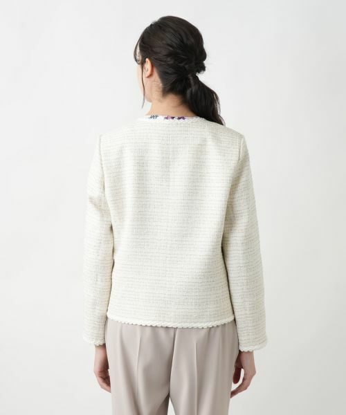 Leilian PLUS HOUSE / レリアンプラスハウス テーラードジャケット | 【店舗人気】ツイードノーカラージャケット | 詳細6