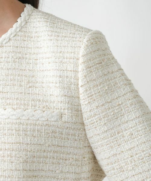 Leilian PLUS HOUSE / レリアンプラスハウス テーラードジャケット | 【店舗人気】ツイードノーカラージャケット | 詳細9