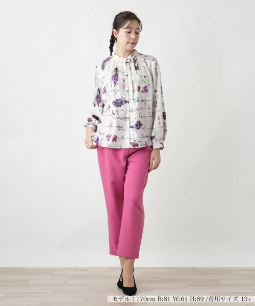 Leilian PLUS HOUSE / レリアンプラスハウス シャツ・ブラウス | 【店舗人気】プリントバンドカラーブラウス【ROCHAS Premiere】 | 詳細1