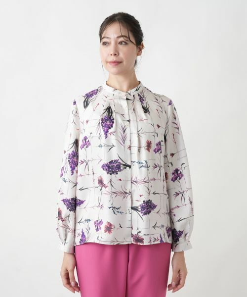 Leilian PLUS HOUSE / レリアンプラスハウス シャツ・ブラウス | 【店舗人気】プリントバンドカラーブラウス【ROCHAS Premiere】 | 詳細4