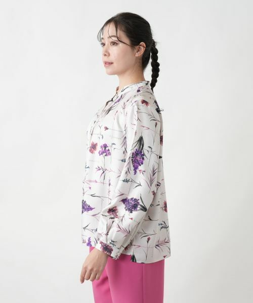 Leilian PLUS HOUSE / レリアンプラスハウス シャツ・ブラウス | 【店舗人気】プリントバンドカラーブラウス【ROCHAS Premiere】 | 詳細5