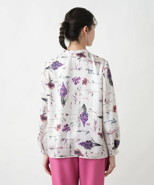 Leilian PLUS HOUSE / レリアンプラスハウス シャツ・ブラウス | 【店舗人気】プリントバンドカラーブラウス【ROCHAS Premiere】 | 詳細6