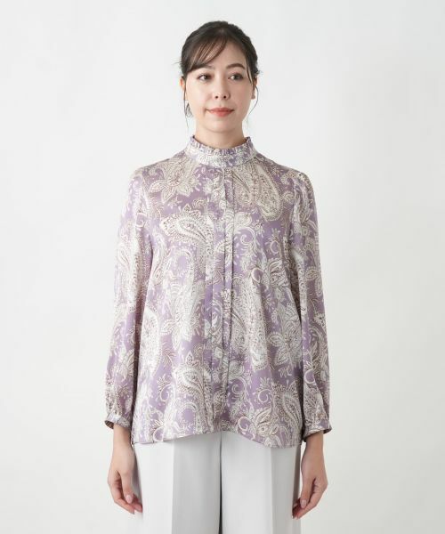 Leilian PLUS HOUSE / レリアンプラスハウス シャツ・ブラウス | 【店舗人気】ペイズリースタンドカラーブラウス | 詳細4