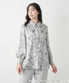 Leilian PLUS HOUSE / レリアンプラスハウス シャツ・ブラウス | 【店舗人気】ペイズリー柄ボウタイブラウス