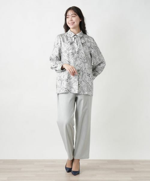 Leilian PLUS HOUSE / レリアンプラスハウス シャツ・ブラウス | 【店舗人気】ペイズリー柄ボウタイブラウス | 詳細1