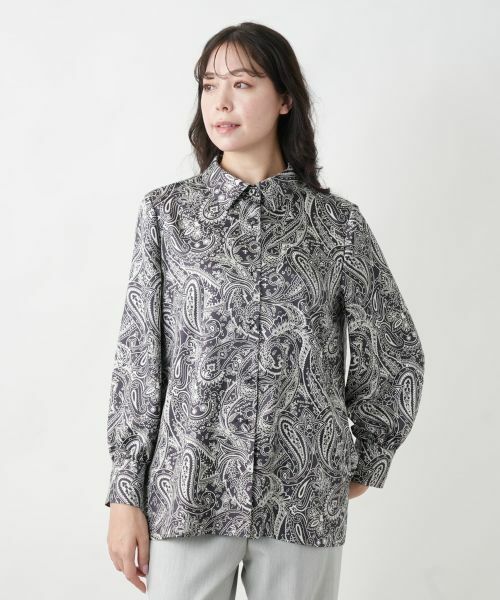 Leilian PLUS HOUSE / レリアンプラスハウス シャツ・ブラウス | 【店舗人気】ペイズリー柄ボウタイブラウス | 詳細7