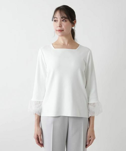 Leilian PLUS HOUSE / レリアンプラスハウス ニット・セーター | 【店舗人気】スクエアネックカットソー【BOURGE】 | 詳細8