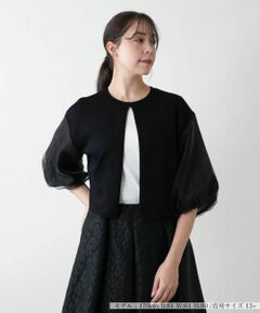 Leilian PLUS HOUSE / レリアンプラスハウス カーディガン・ボレロ | 【店舗人気】切替ノーカラーカーディガン【BOURGE】