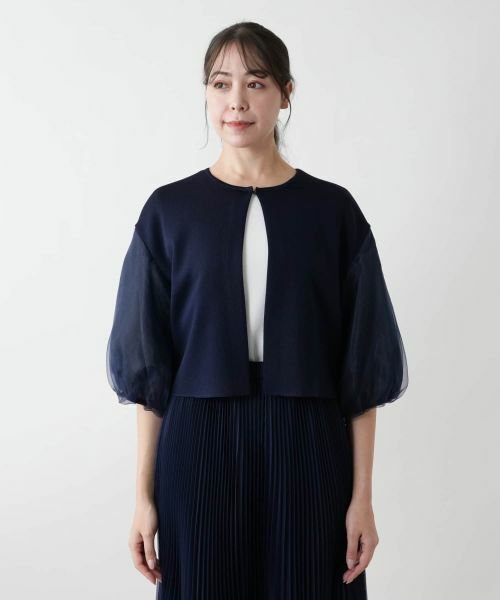 Leilian PLUS HOUSE / レリアンプラスハウス カーディガン・ボレロ | 【店舗人気】切替ノーカラーカーディガン【BOURGE】 | 詳細10