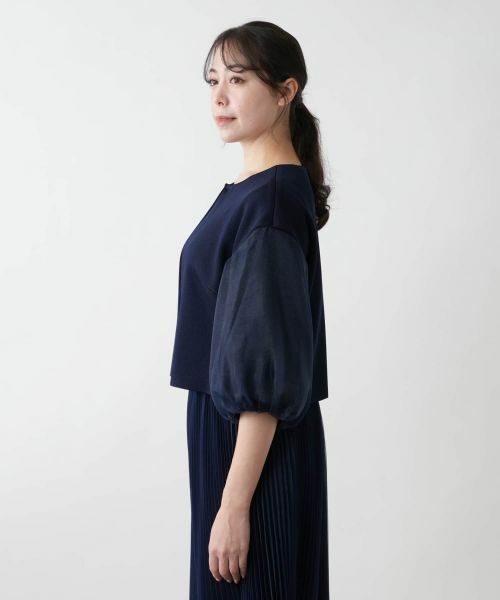 Leilian PLUS HOUSE / レリアンプラスハウス カーディガン・ボレロ | 【店舗人気】切替ノーカラーカーディガン【BOURGE】 | 詳細11