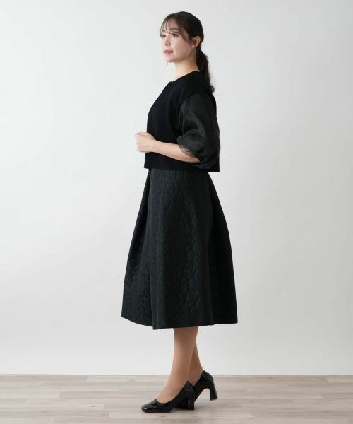 Leilian PLUS HOUSE / レリアンプラスハウス カーディガン・ボレロ | 【店舗人気】切替ノーカラーカーディガン【BOURGE】 | 詳細2