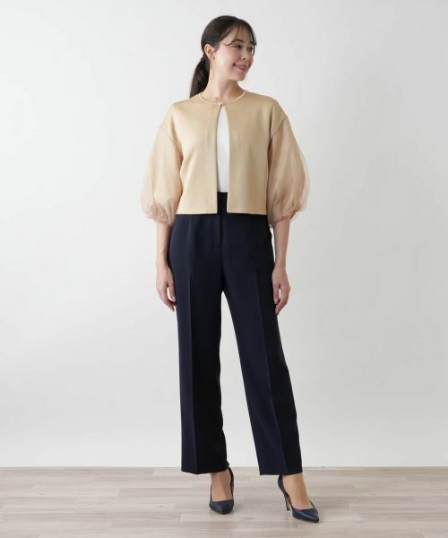 Leilian PLUS HOUSE / レリアンプラスハウス カーディガン・ボレロ | 【店舗人気】切替ノーカラーカーディガン【BOURGE】 | 詳細4