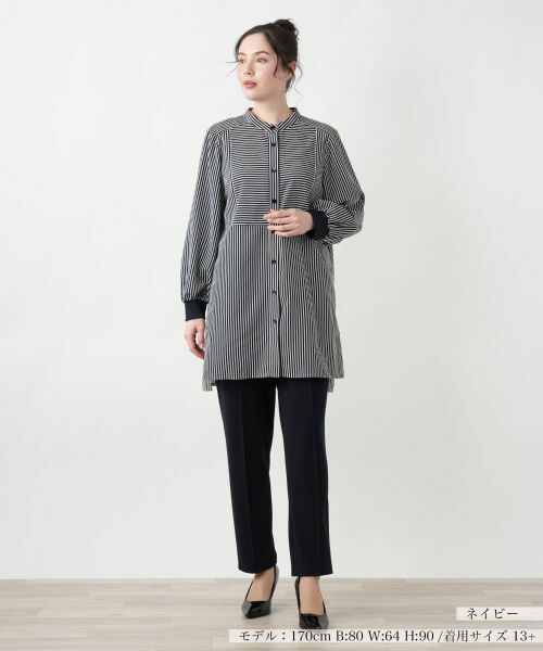 Leilian PLUS HOUSE / レリアンプラスハウス シャツ・ブラウス | 【店舗人気】バンドカラーブラウス【プラス企画】 | 詳細4