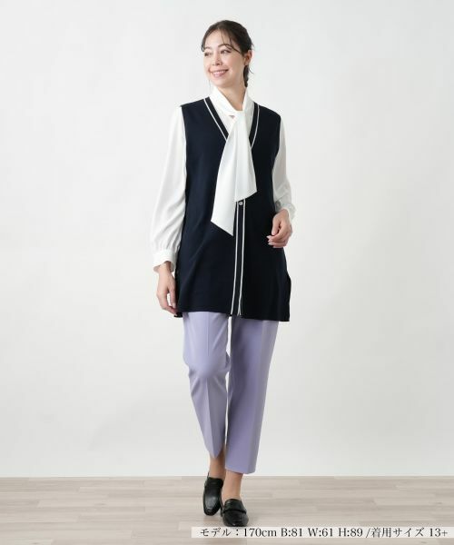 Leilian PLUS HOUSE / レリアンプラスハウス テーラードジャケット | 【店舗人気】Vネックニットベスト【プラス企画】 | 詳細1