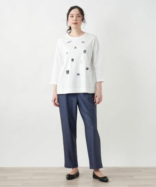 Leilian PLUS HOUSE / レリアンプラスハウス Tシャツ | 【店舗人気】刺繍クルーネックカットソー【プラス企画】 | 詳細4