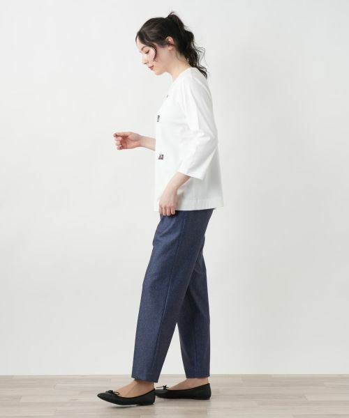 Leilian PLUS HOUSE / レリアンプラスハウス Tシャツ | 【店舗人気】刺繍クルーネックカットソー【プラス企画】 | 詳細5