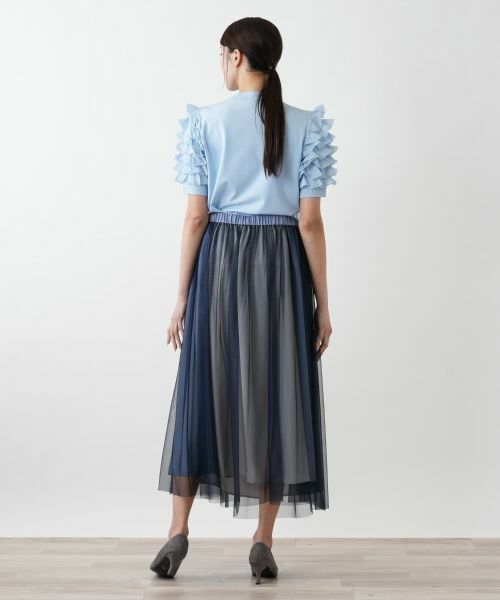 Leilian PLUS HOUSE / レリアンプラスハウス ミニ・ひざ丈スカート | 【店舗人気】チュールフレアスカート【BOURGE】 | 詳細3