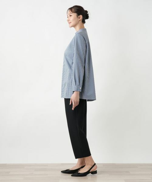 Leilian PLUS HOUSE / レリアンプラスハウス シャツ・ブラウス | 【店舗人気】ストライプバンドカラーブラウス【プラス企画】 | 詳細13