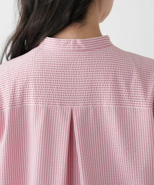 Leilian PLUS HOUSE / レリアンプラスハウス シャツ・ブラウス | 【店舗人気】ストライプバンドカラーブラウス【プラス企画】 | 詳細8