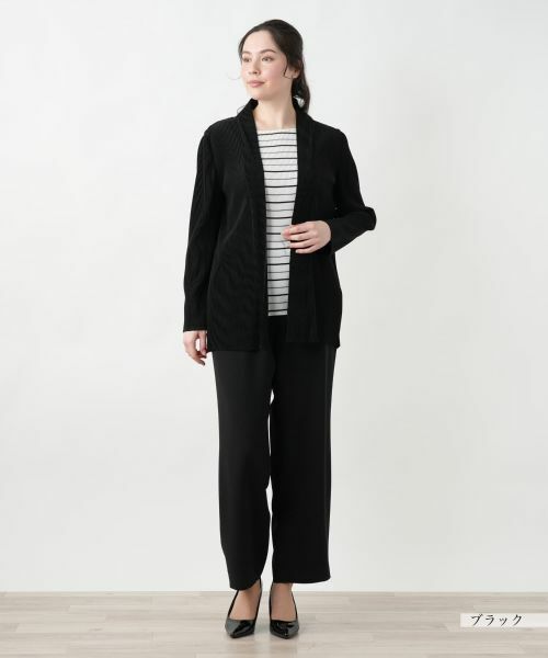 Leilian PLUS HOUSE / レリアンプラスハウス シャツ・ブラウス | 【店舗人気】ボーダーレイヤード風ブラウス【プラス企画】 | 詳細1