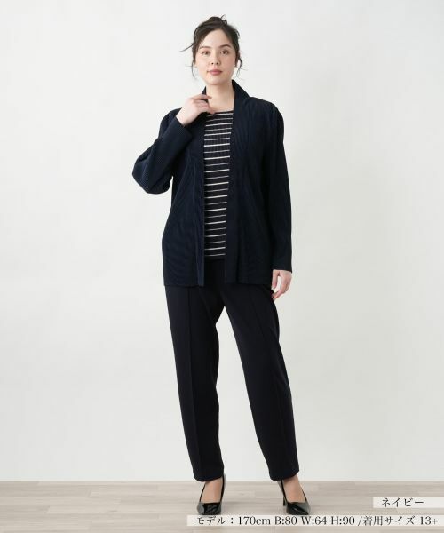 Leilian PLUS HOUSE / レリアンプラスハウス シャツ・ブラウス | 【店舗人気】ボーダーレイヤード風ブラウス【プラス企画】 | 詳細4