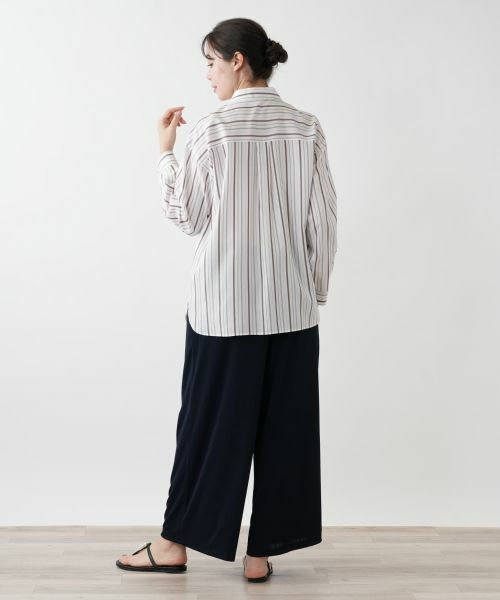 Leilian PLUS HOUSE / レリアンプラスハウス シャツ・ブラウス | 【店舗人気】ストライプシャツ【Leilian WHITE LABEL】【SOMELOS】 | 詳細3