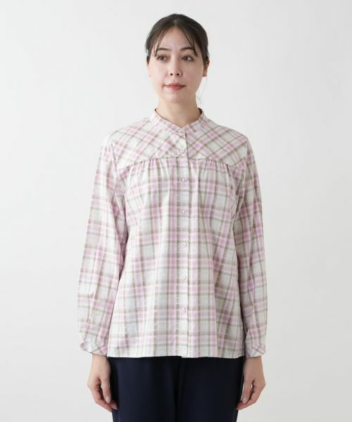 Leilian PLUS HOUSE / レリアンプラスハウス シャツ・ブラウス | バンドカラーブラウス【Leilian WHITE LABEL】 | 詳細4