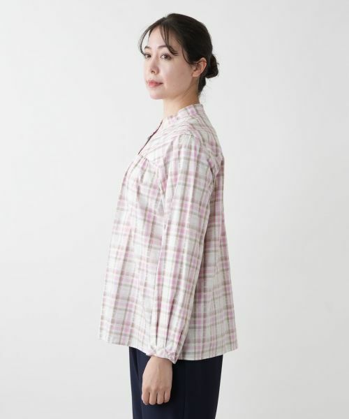 Leilian PLUS HOUSE / レリアンプラスハウス シャツ・ブラウス | バンドカラーブラウス【Leilian WHITE LABEL】 | 詳細5