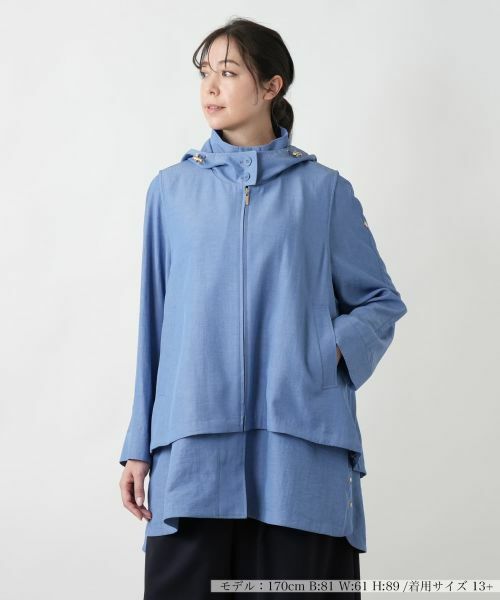 Leilian PLUS HOUSE/レリアンプラスハウス 【店舗人気】3WAYコート コバルトブルー 13+ Leilian PLUS HOUSE/レリアンプラスハウス 【店舗人気】3WAYコート コバルトブルー 13+