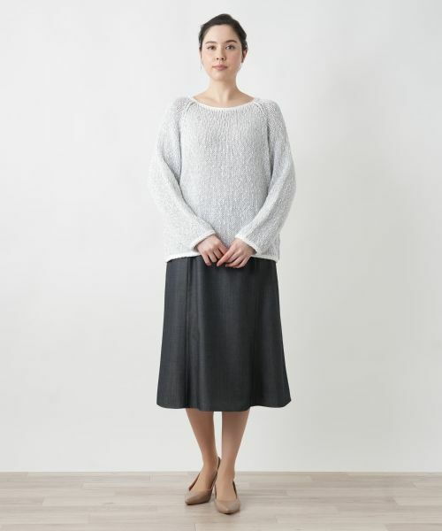 Leilian PLUS HOUSE / レリアンプラスハウス ニット・セーター | 霜降り調クルーネックニット【BARNA】 | 詳細1