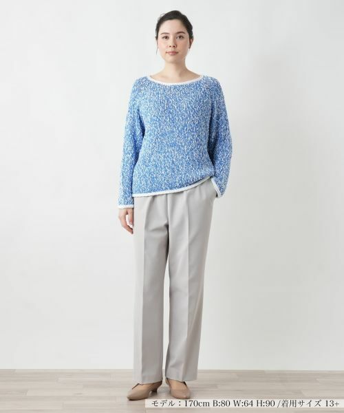 Leilian PLUS HOUSE / レリアンプラスハウス ニット・セーター | 霜降り調クルーネックニット【BARNA】 | 詳細4