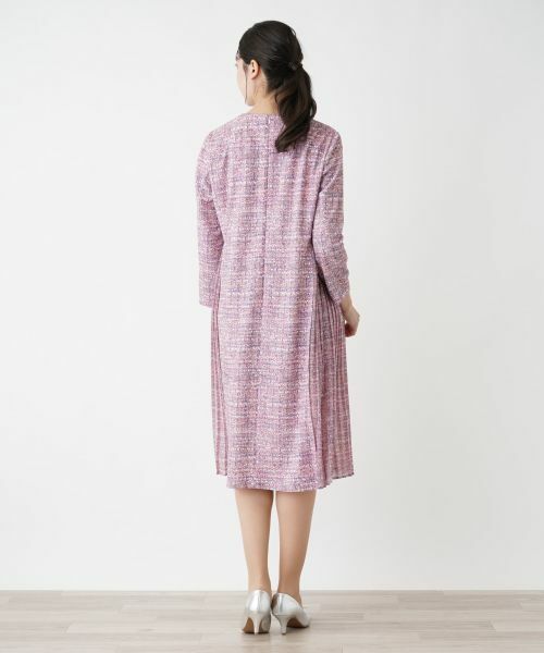 Leilian PLUS HOUSE / レリアンプラスハウス ドレス | 【店舗人気】サイドプリーツワンピース【プラス企画】 | 詳細7