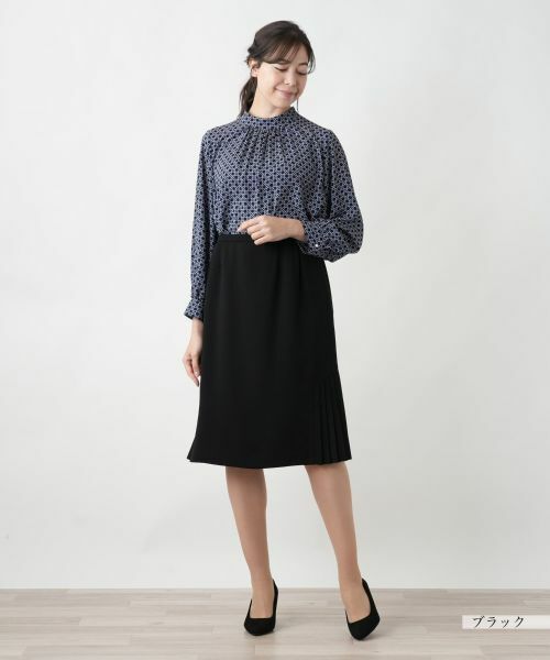 Leilian PLUS HOUSE / レリアンプラスハウス ミニ・ひざ丈スカート | 【店舗人気】プリーツ切替ミディスカート | 詳細1