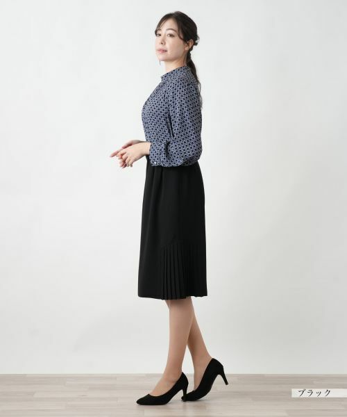 Leilian PLUS HOUSE / レリアンプラスハウス ミニ・ひざ丈スカート | 【店舗人気】プリーツ切替ミディスカート | 詳細2