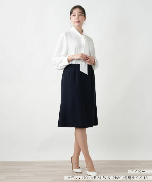 Leilian PLUS HOUSE / レリアンプラスハウス ミニ・ひざ丈スカート | 【店舗人気】プリーツ切替ミディスカート | 詳細7