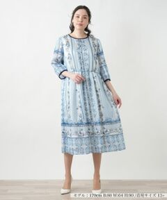 Leilian PLUS HOUSE / レリアンプラスハウス ドレス | 【店舗人気】プリントフレアワンピース【BOURGE】